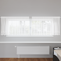 vidaXL Gardiner med gardiner Blommor Vit Polyester