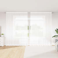 vidaXL Spetsgardin med gardiner Blommor Vit 300 x 260 cm Polyester