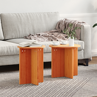 vidaXL Kaffeebord 2 pcs Vaxbrun 41.5 x 41.5 x 41 cm Massiv furu