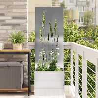 vidaXL Trädgårdsplanterare med dekorativ panel Silver 50 x 140 cm