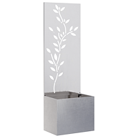 vidaXL Trädgårdsplanterare med dekorativ panel Silver 50 x 140 cm