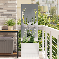 vidaXL Trädgårdsplanterare med dekorativ panel Silver 50 x 140 cm