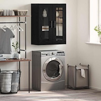 vidaXL Väggskåp Svart ek 69.5 x 34 x 90 cm Konstruerat trä