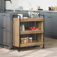 vidaXL Köksvagn artisan ek 70 x 30 x 82 cm Konstruerat trä