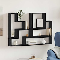 vidaXL Väggkub med hylla Svart ek 96 x 12 x 64 cm Konstruerat trä