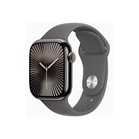 Apple Apple Watch Series 10 (GPS + Cellular) - naturlig titan - smart klocka med sportband - klippgrå - 64 GB