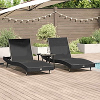 vidaXL Solstolar 3 pcs Svart 40 x 40 x 40.5 cm konstrotting
