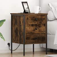 vidaXL Sängskåp 2 pcs Rökfärgad ek 42 x 41 x 61 cm Konstruerat trä