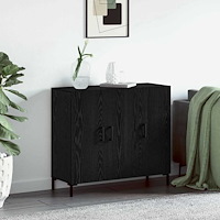 vidaXL Sideboard Svart 90 x 34 x 80 cm Konstruerat trä