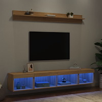 vidaXL Tv-bänk 5 delar LED sonoma-ek konstruerat trä