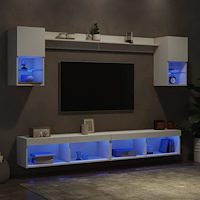 vidaXL Tv-bänk 6 delar LED vit konstruerat trä