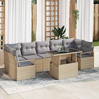 vidaXL Trädgårdsoffset 8 pcs beige och ljusgrå 100 x 55 x 73 cm