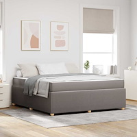 vidaXL Sängram med madrass med madrass Taupe 180 x 200 cm tyg