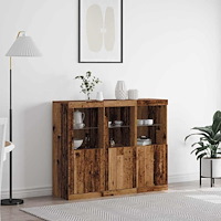 vidaXL Sideboard 3 pcs Gammalt trä 123 x 37 x 100 cm Konstruerat trä