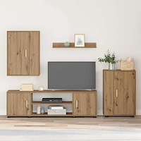 vidaXL 4-delars TV-byråset 4 pcs artisan ek Konstruerat trä
