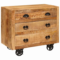 vidaXL Sidokabinett Brun 70 x 38 x 63 cm massivt mangoträ