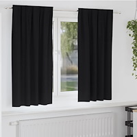vidaXL Gardiner med gardiner 2 pcs Svart Polyester