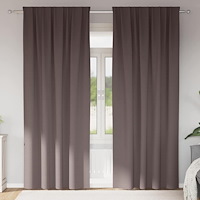 vidaXL Gardiner med gardiner 2 pcs Mörkbrun Polyester