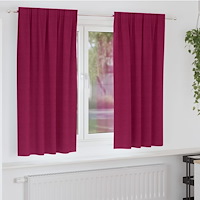 vidaXL Gardiner med gardiner 2 pcs Vinröd Polyester