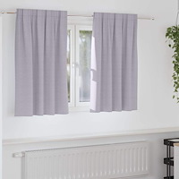 vidaXL Gardiner med gardiner 2 pcs Metallgrå Polyester