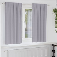 vidaXL Gardiner med gardiner 2 pcs Metallgrå Polyester