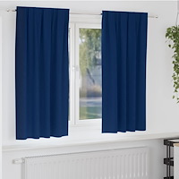 vidaXL Gardiner med gardiner 2 pcs Mörkblå Polyester