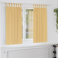 vidaXL Gardiner med gardiner 2 pcs Beige Polyester