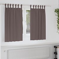 vidaXL Gardiner med gardiner 2 pcs Mörkbrun Polyester