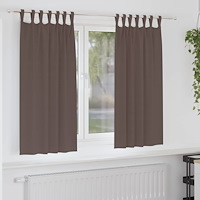vidaXL Gardiner med gardiner 2 pcs Mörkbrun Polyester