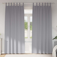 vidaXL Gardiner med gardiner 2 pcs Ljusgrå Polyester