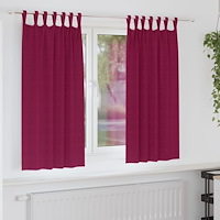 vidaXL Gardiner med gardiner 2 pcs Vinröd Polyester