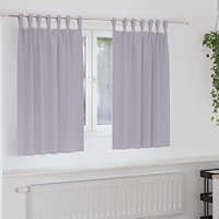 vidaXL Gardiner med gardiner 2 pcs Metallgrå Polyester