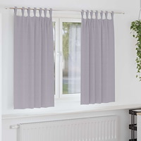 vidaXL Gardiner med gardiner 2 pcs Metallgrå Polyester