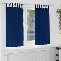 vidaXL Gardiner med gardiner 2 pcs Mörkblå Polyester