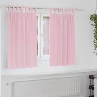 vidaXL Gardiner med gardiner 2 pcs Babyrosa Polyester