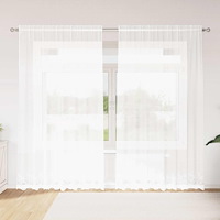 vidaXL Gardiner med gardiner Blommor Vit 200 x 240 cm Polyester