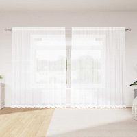 vidaXL Gardiner med gardiner Blommor Vit 300 x 220 cm Polyester