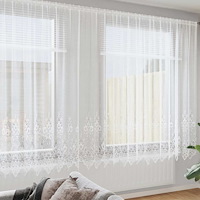 vidaXL Gardiner med gardiner Blommor Vit 600 x 240 cm Polyester