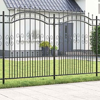 vidaXL Trädgårdsstaket Grå 190 cm Pulverlackerad stål