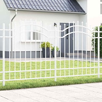 vidaXL Trädgårdsstängsel Vit 165 cm Pulverlackerad stål