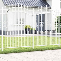vidaXL Trädgårdsstaket Vit 190 cm Pulverlackerad stål