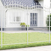 vidaXL Trädgårdsstaket Vit 215 cm Pulverlackerad stål