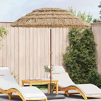 vidaXL Badparasol Brun Ø 160 x 196 cm Stål
