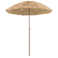 vidaXL Badparasol Brun Ø 160 x 196 cm Stål