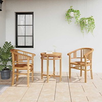 vidaXL Trädgårdsstolar 2 pcs Brun 63 x 58 x 89 cm Massivt teakträ