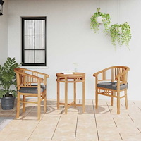 vidaXL Trädgårdsstolar 2 pcs Brun 63 x 58 x 89 cm Massivt teakträ