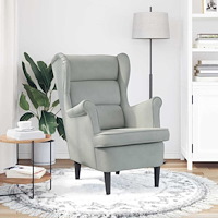 vidaXL Fåtölj Ljusgrå 71 x 92 x 91 cm Sammet