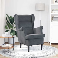 vidaXL Fåtölj Mörkgrå 71 x 92 x 91 cm Sammet