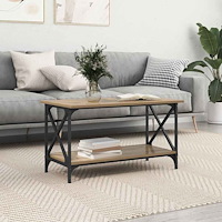 vidaXL Kaffeebord artisan ek 80 x 45 x 45.5 cm Konstruerat trä