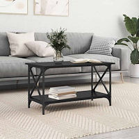 vidaXL Kaffeebord Svart ek 80 x 45 x 45.5 cm Konstruerat trä